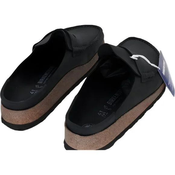 Birkenstock Naples Clog Slip-On Black Oiled Leather Women US 10 EU 41 - Picture 3 of 6